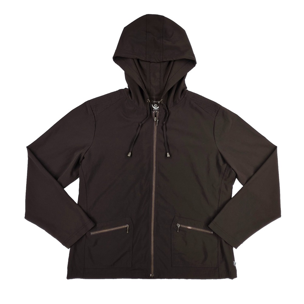 Zenergy by Chicos Lightweight Jacket Black Yoga Athleisure Size 2 (12/ L)